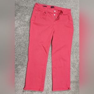 NYDJ Flamingo pink stretch jeans sz14 straight leg